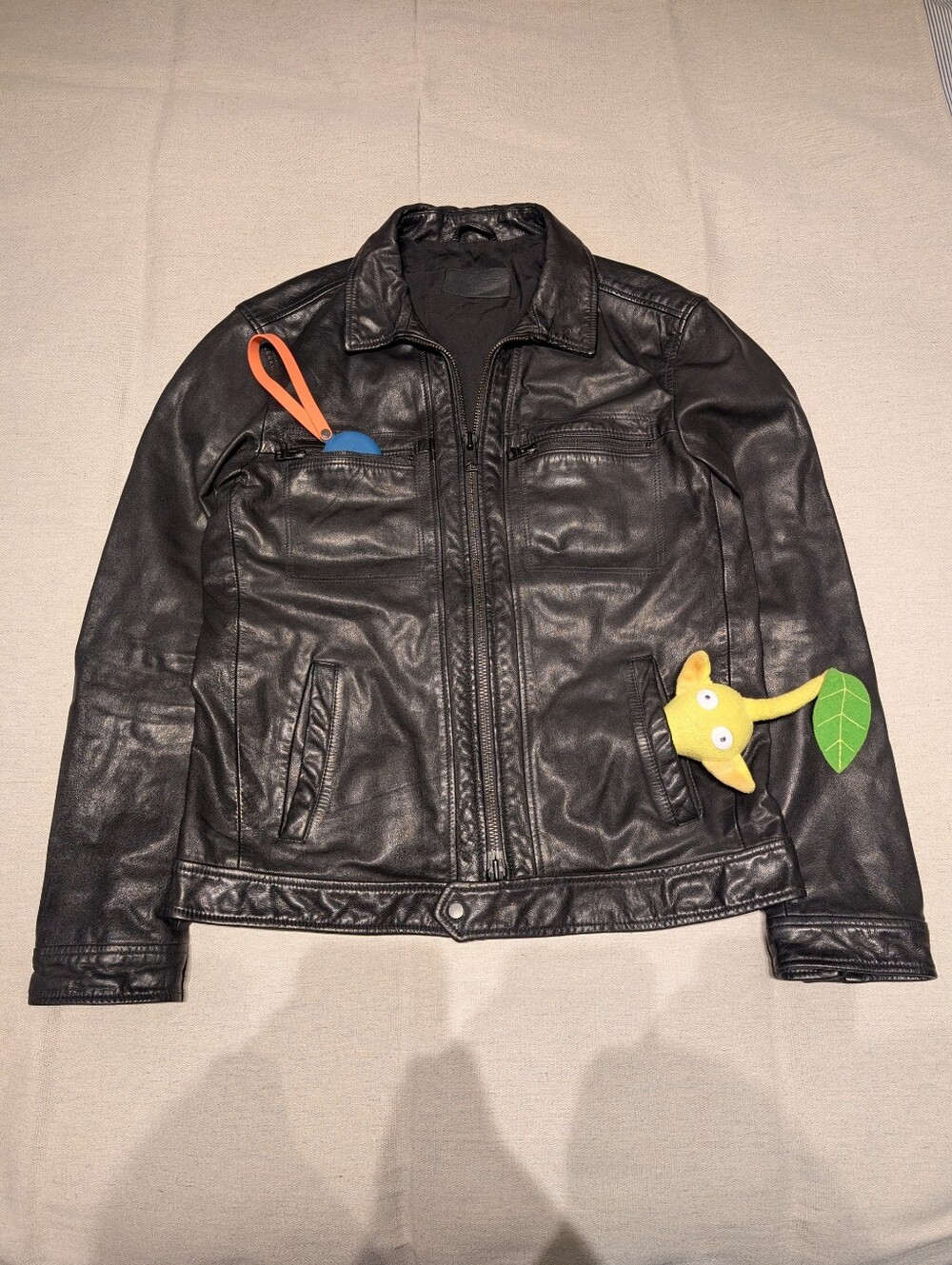 All Saints Lark Goat Leather Jacket men's L
